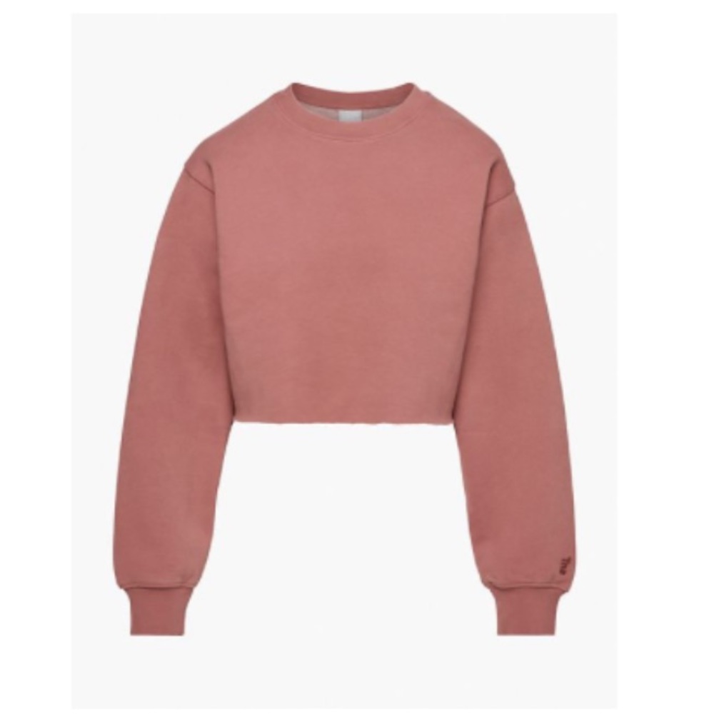 Aritzia TNA - Cozy Fleece Perfect Cropped Crew - Size M - MGD Red Argil